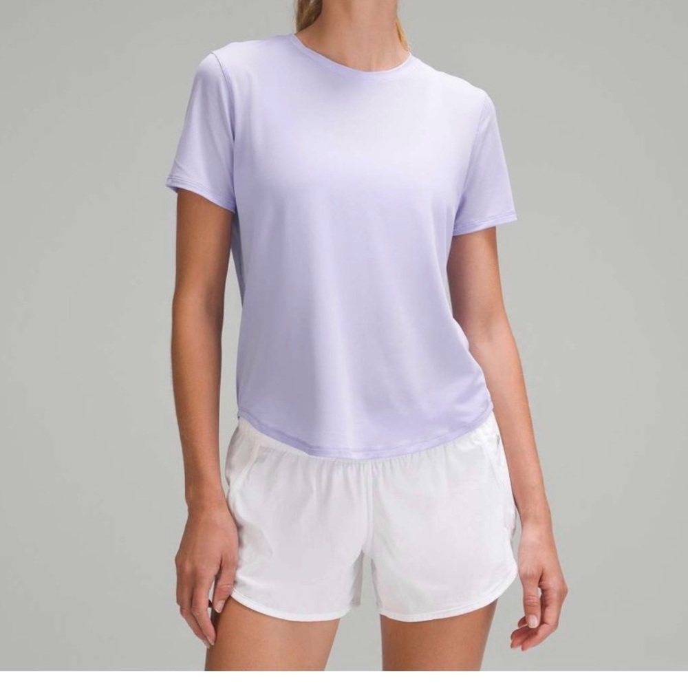 Lululemon High Neck Running and Training T-Shirt ~ M/L ~ Lilac - Picture 6 of 9